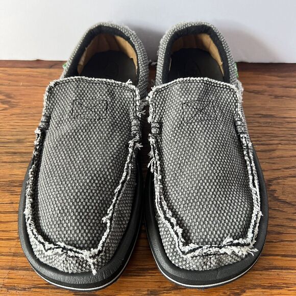Sanuk Chiba Slip-on Loafers Men\'s 8 Shoes SMF1047 Black Grey Beach Surfer main image 7